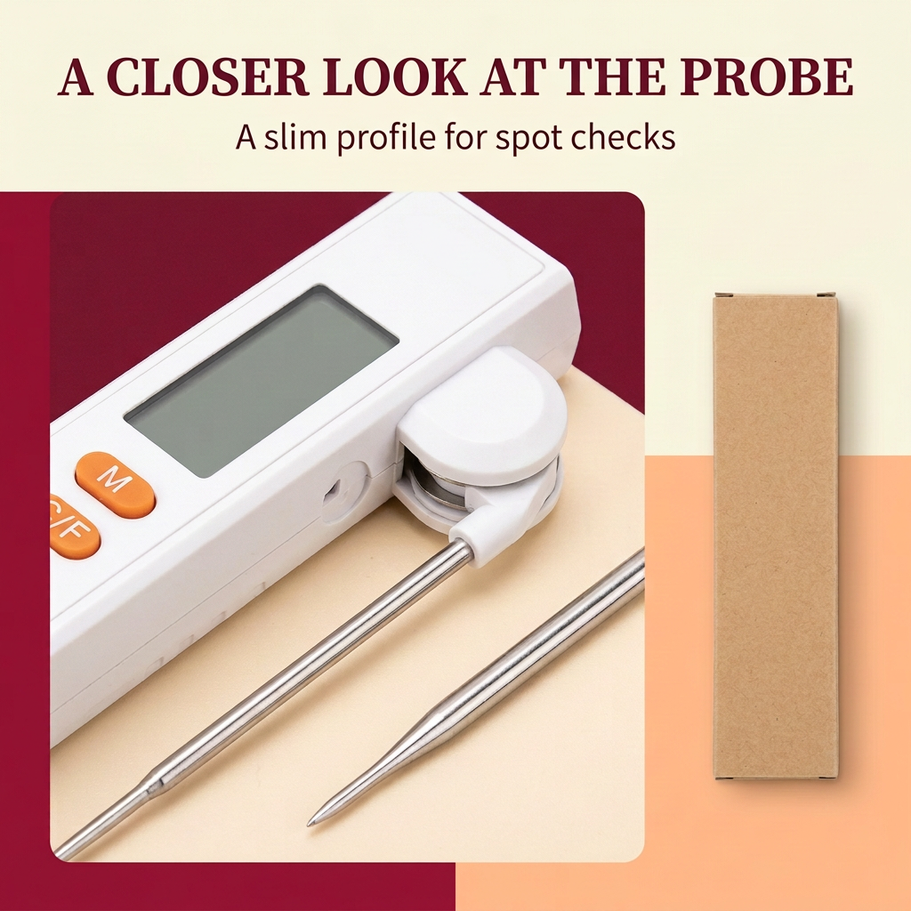 Unbranded food thermometer probe detail