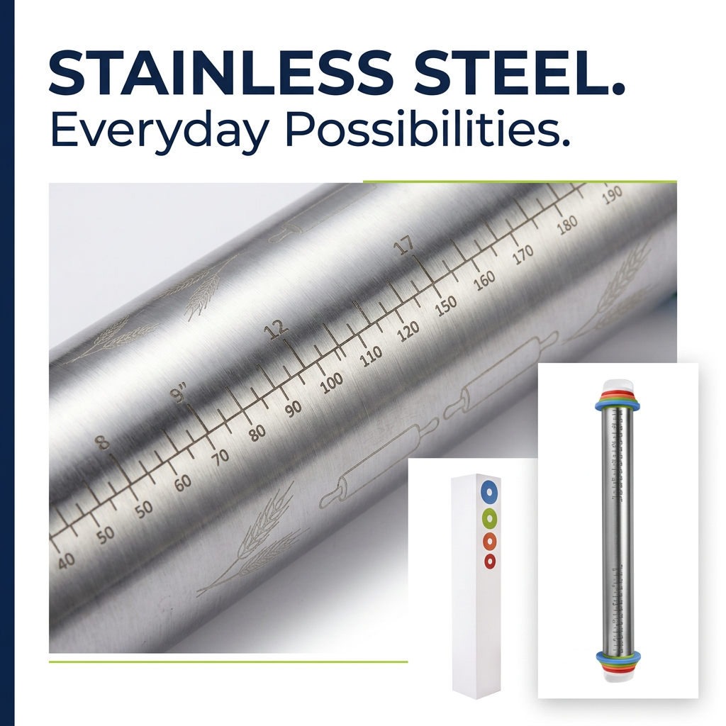 Close-up of the stainless steel rolling barrel