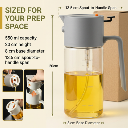 550 ml oil dispenser capacity and reference dimensions