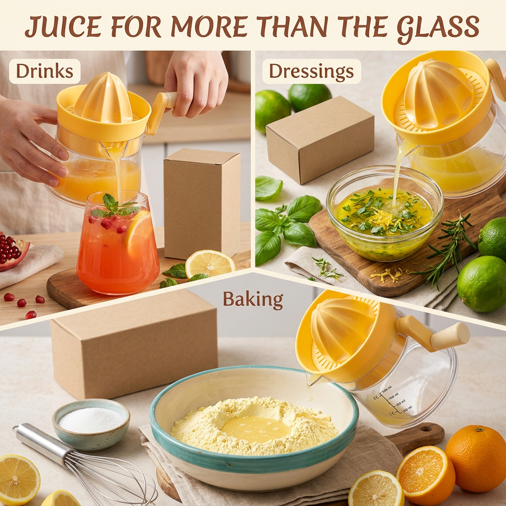 Manual citrus juicer ideas for drinks dressings and baking