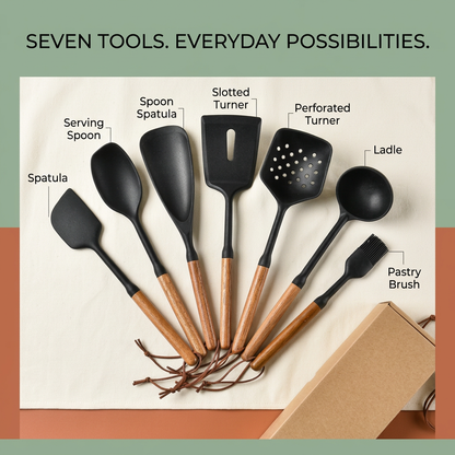 Seven utensil shapes and their everyday kitchen roles